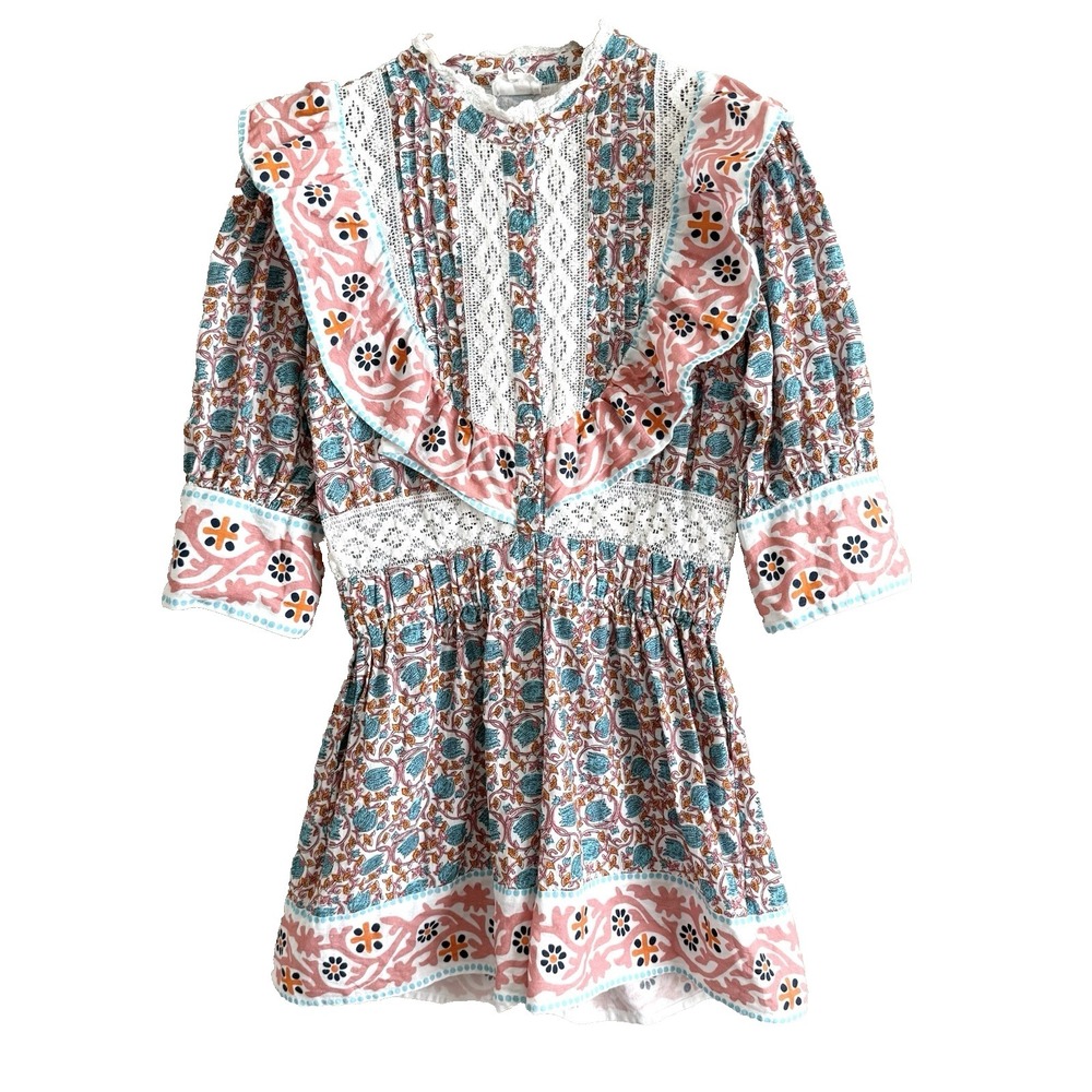Place Nationale Flounce Trim Romper Womens Large Cottagecore Prairie Retro Nuuly